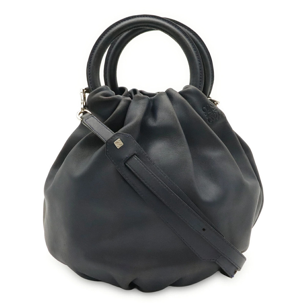 Loewe Anagram Bounce Bag 2way Crossbody Leather Navy Blue